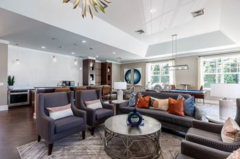 Elegant clubroom with fireplace
